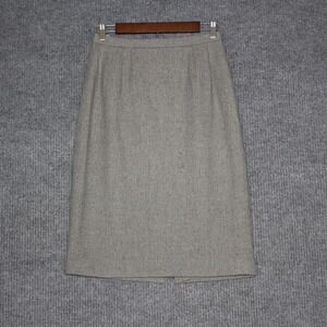 Vintage Pendleton Pencil Skirt Womens 8P Gray Herringbone Wool Fashion Skirt